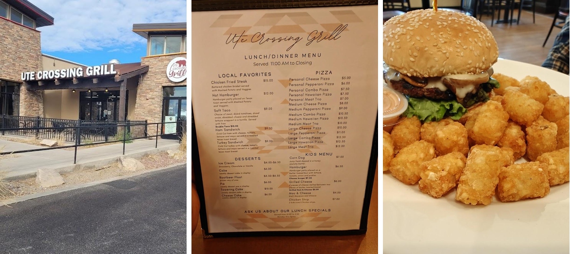 UTE Crossing Grill Menu