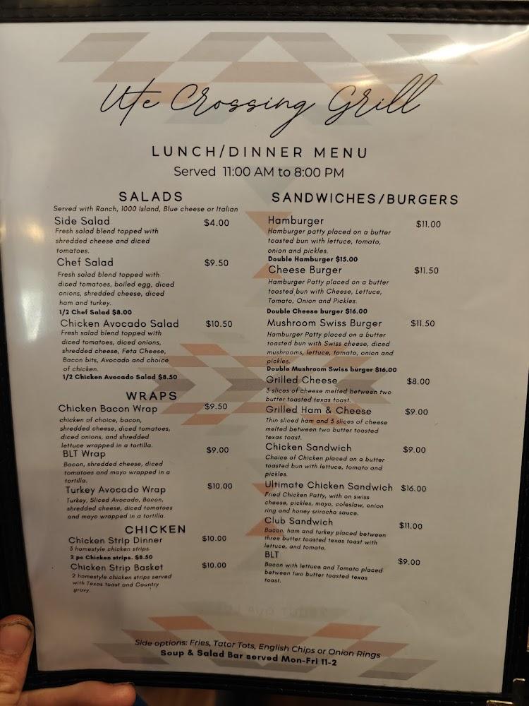 UTE Crossing Grill Menu image 2
