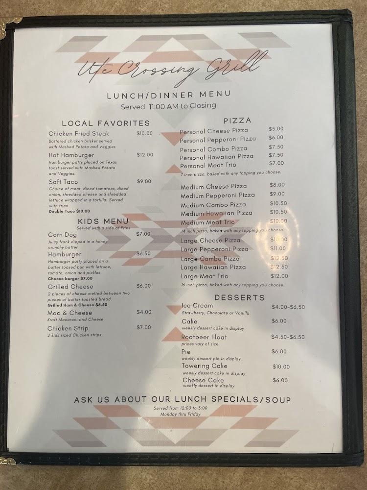 UTE Crossing Grill Menu image 4